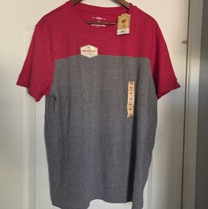 Vintage Men's Urban Pipeline Regular-Fit Colorblock Tee XL Gray Red
